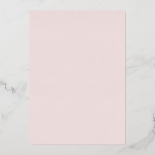 Stoffige Roze Loof Modern Bruiloft Folie Uitnodiging (Achterkant)