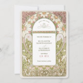 Stoffige Roze Madeliefjes Bewaar Datum Art Nouveau Kaart (Voorkant)