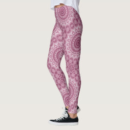 Stoffige Roze Mandala Patroon Ontwerp Leggings