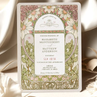 Stoffige Roze Marguerite Madeliefje Art Nouveau In