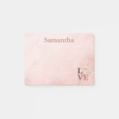 Stoffige Roze Marmer Koffie Liefde Post-it® Notes (Voorkant)