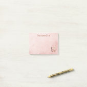 Stoffige Roze Marmer Koffie Liefde Post-it® Notes (Op bureau)