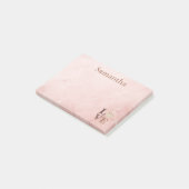 Stoffige Roze Marmer Koffie Liefde Post-it® Notes (Schuin)