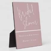 Stoffige Roze Mauve Bruidsdouche Welkom Ingang Fotoplaat (Zijkant)