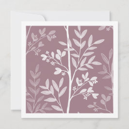 Stoffige Roze Mauve Fijne Bloem Silhouet Kunstkaar Kaart