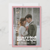 Stoffige Roze & Mauve Nieuwgetrouwden Kerstmis Feestdagenkaart (Voorkant)