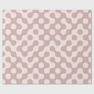 Stoffige Roze Mid Century Organische Geometrische  Cadeaupapier