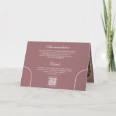 Stoffige Roze Minimaal Boog Foto QR-code Trouwen (Achterkant)