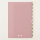 Stoffige Roze Minimaal Planner | Aangepast Jaar, T (Achterkant)