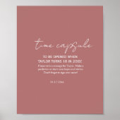 Stoffige Roze Minimal Rustieke baby shower Tijd Ca Poster (Voorkant)