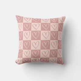 Stoffige Roze Minimale Hartjes Valentijns Cadeau Kussen