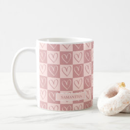 Stoffige Roze Minimale Hartjes Valentijnsdag Cadea Koffiemok