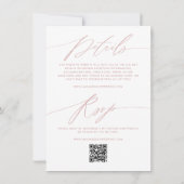 Stoffige Roze Minimalistische dubbelzijdige bruilo Kaart (Achterkant)