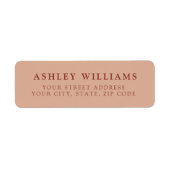 Stoffige Roze Minimalistische Elegante Retourstick Etiket (Voorkant)