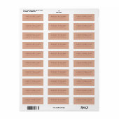 Stoffige Roze Minimalistische Elegante Retourstick Etiket (Full Sheet)
