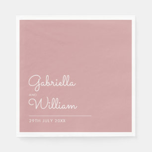 Stoffige Roze Minimalistische Elegante Script Servet