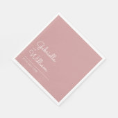 Stoffige Roze Minimalistische Elegante Script Servet (Hoek)