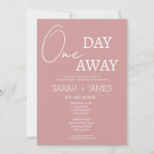 Stoffige Roze Minimalistische Proefhuwelijksdiner Kaart (Voorkant)