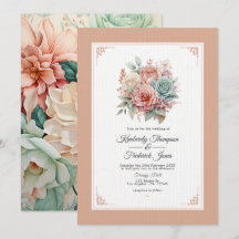 Stoffige Roze, Mintgroene en Blush Bloemen Bruilof