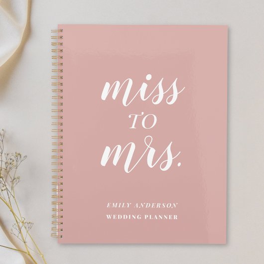 Stoffige Roze Miss to Mrs. Trouwen Planner