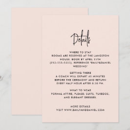 Stoffige roze modern, de details kaart
