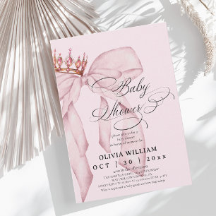 Stoffige Roze Moderne Boog Baby Shower Kaart