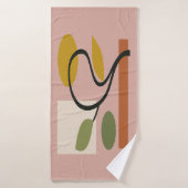 Stoffige Roze Moderne Geometrische Badhanddoek (Badhanddoek)