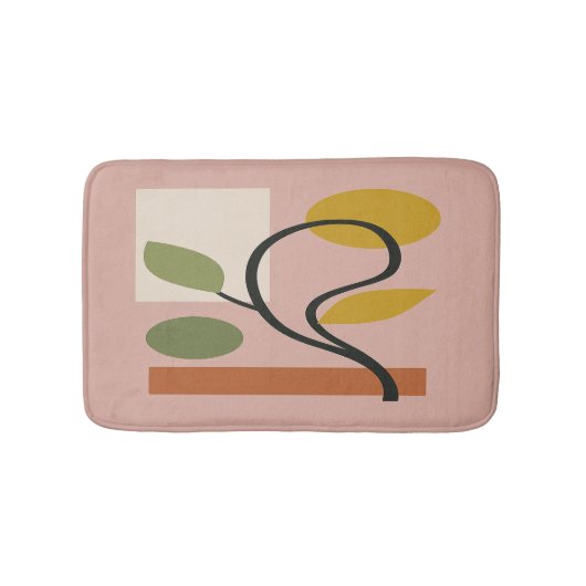 Stoffige Roze Moderne Geometrische Badmat (Voorkant)