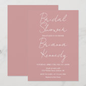 Stoffige Roze Moderne Minimalistische Script Bruil Kaart (Voorkant / Achterkant)