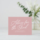 Stoffige Roze Moderne Script Afstuderen Advieskaart (Staand voorkant)