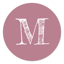 Stoffige Roze Monogram Initiaal