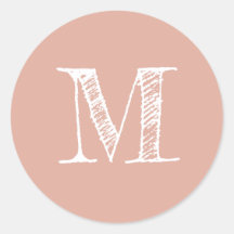 Stoffige Roze Monogram Initiaal