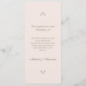 Stoffige Roze Monogram Parel Christelijke Trouwmen Menu (Achterkant)