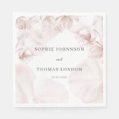 Stoffige roze orchidee aquarel bruiloft servet (Voorkant)