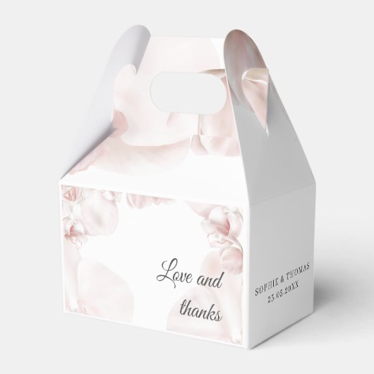 Stoffige roze orchidee waterverf bruiloft bedankdoosjes (Achterkant)
