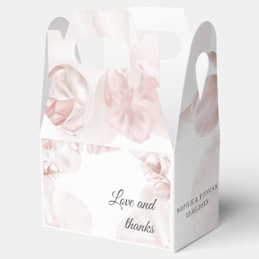 Stoffige roze orchidee waterverf bruiloft bedankdoosjes (Geopend)