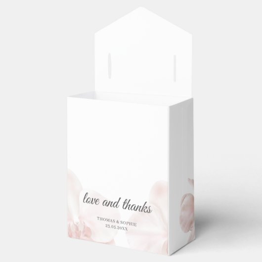 Stoffige roze orchidee waterverf bruiloft bedankdoosjes (Geopend)