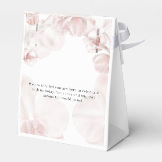 Stoffige roze orchidee waterverf bruiloft bedankdoosjes (Achterkant)