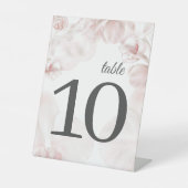 Stoffige roze orchidee waterverf bruiloft details reclamebord met voetstuk (Voorkant)