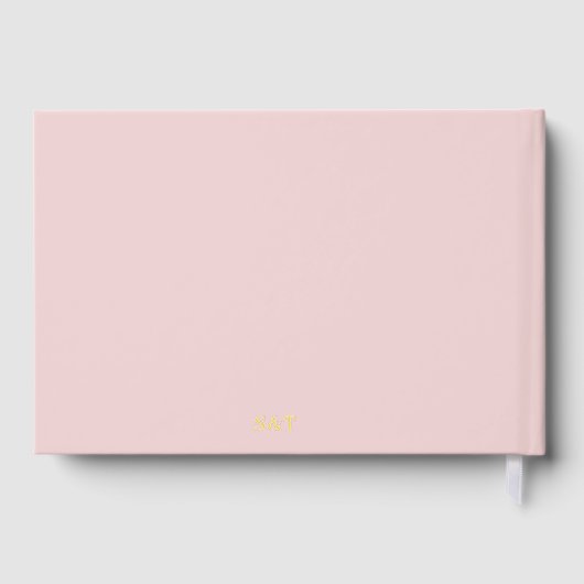 Stoffige roze orchidee waterverf bruiloft gastenboek (Achterkant)