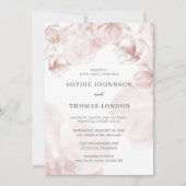 Stoffige roze orchidee waterverf bruiloft kaart (Voorkant)