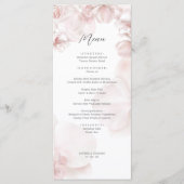 Stoffige roze orchidee waterverf bruiloft menu (Voorkant)