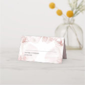 Stoffige roze orchidee waterverf bruiloft plaatskaartje (Voorkant)