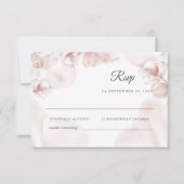 Stoffige roze orchidee waterverf bruiloft RSVP kaartje (Voorkant)