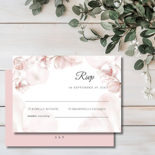 Stoffige roze orchidee waterverf bruiloft RSVP kaartje