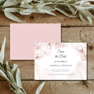 Stoffige roze orchidee waterverf bruiloft save the date