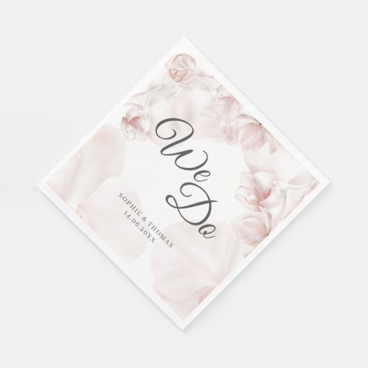 Stoffige roze orchidee waterverf bruiloft servet (Hoek)