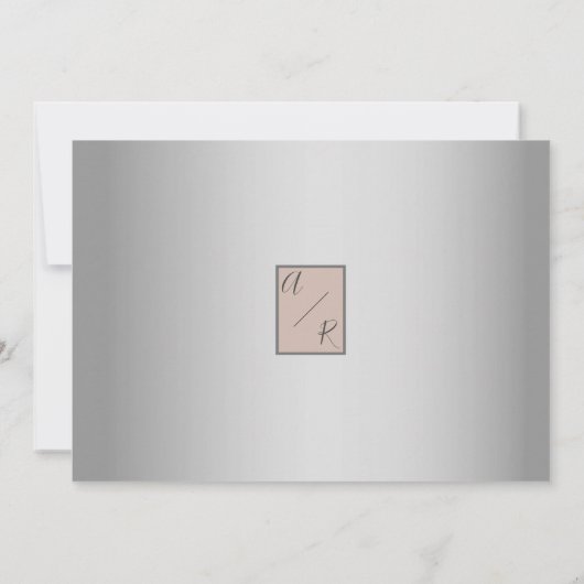 Stoffige Roze Ovaal Foto Huwelijksuitnodiging Kaart (Achterkant)