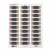 Stoffige Roze Paarse Bloem Adreslabel Etiket (Full Sheet)