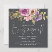 Stoffige roze paarse bloem kool Engagement Party (Voorkant)